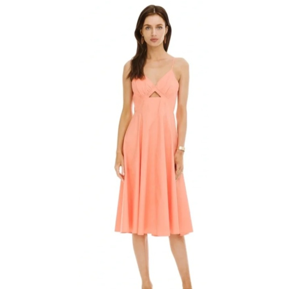 ASTR The Label Women's Lindey Midi Dress Peach Size Medium